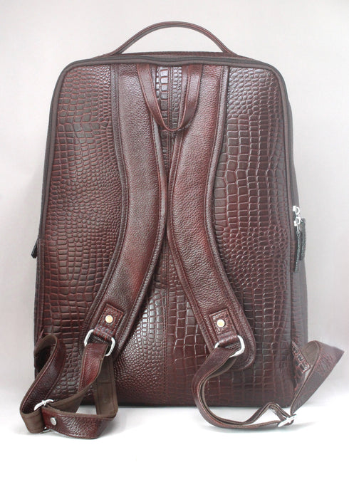 Taha Genuine Leather Backpack Brown